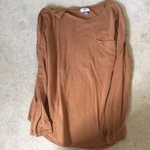 Old Navy Mustard Long Sleeve Pocket T Shirt